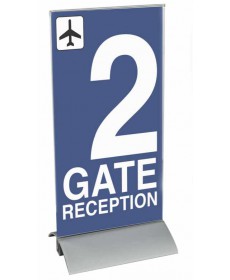 8.5x11 desktop sign holder base with acrylic folded pocket